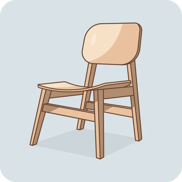 Modern Wooden Chair Vector Design Isolated Background — Stock Vector