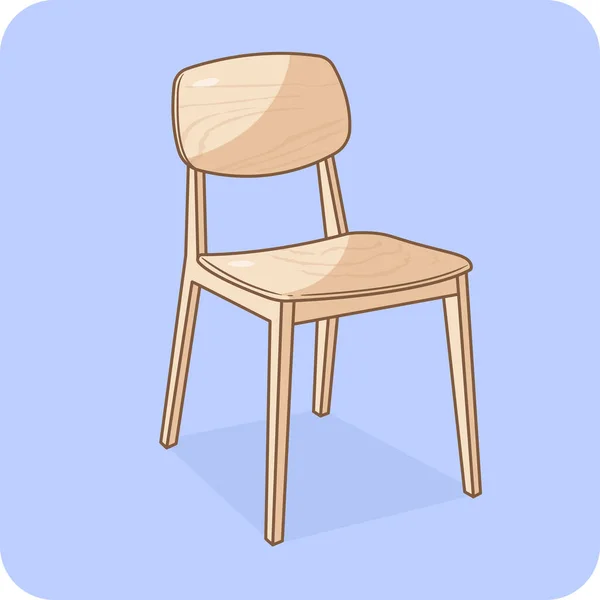 Cadeira Madeira Moderna Design Vetor Fundo Isolado —  Vetores de Stock