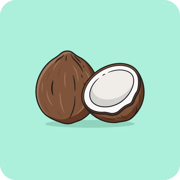 코코넛 코코넛 브라운의 디자인 과외진 — 스톡 벡터