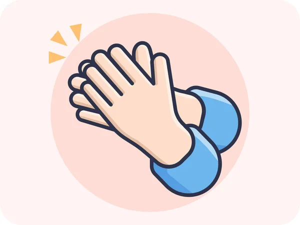 Clapping Hands Vactor Flat Design Isolated — Stock Vector