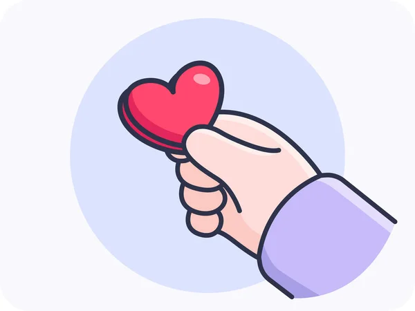 Gestos Mano Dan Amor Comparten Amor Pequeños Corazones Emoji Diseño — Vector de stock