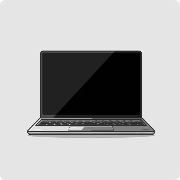 Computer Laptop Space Gray Color Vector Design Flat Design Isolated — Stock Vector