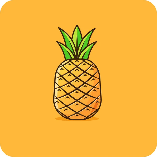 Ananas Vektordesign Und Isolierter Hintergrund — Stockvektor