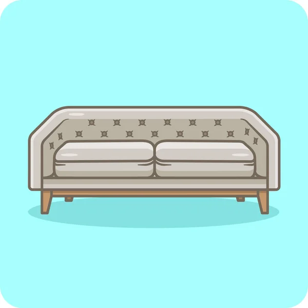 Modernes Sofa Interieur Ikone Flaches Design — Stockvektor