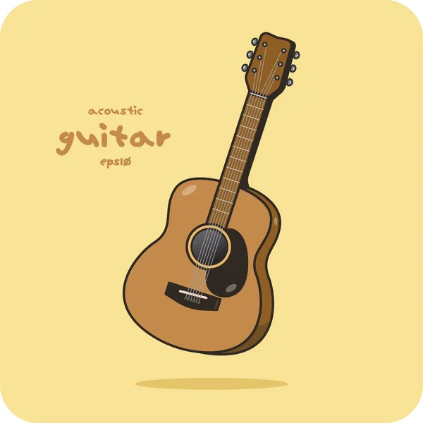 Gitar Akustik Desain Vektor Dan Latar Belakang Terisolasi - Stok Vektor