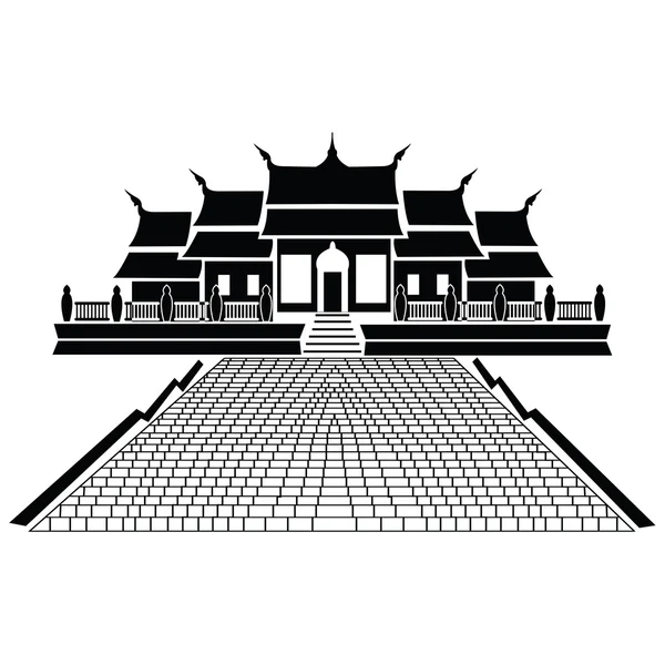 Pagoda och templet silhouette svart ikon — Stock vektor