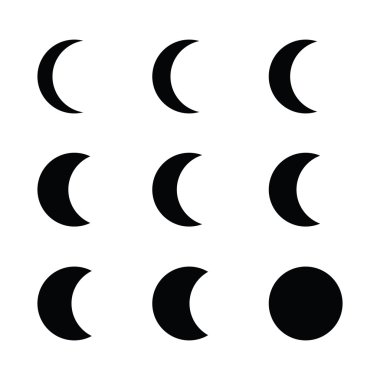 Moon aşama siluet siyah simgesi