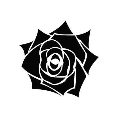 siyah gül silüeti