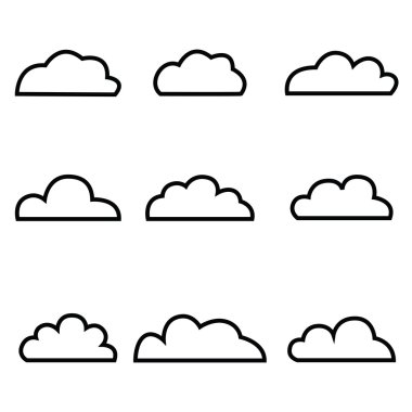 Vektör bulut Icons set