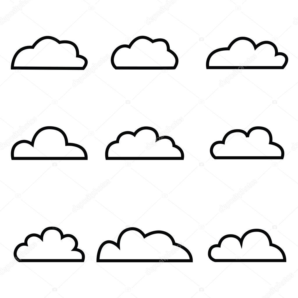 Vector cloud icons set