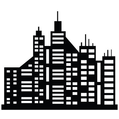 siyah vektör şehir Icons set