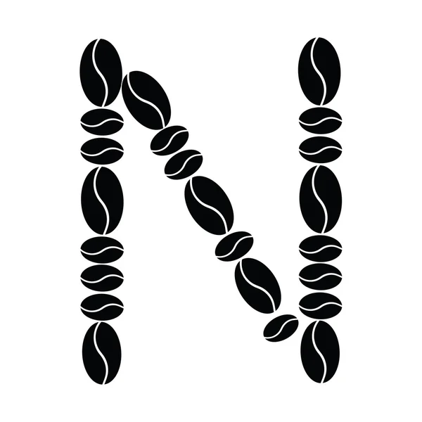 Векторный алфавит из кофейных зерен — стоковый вектор
