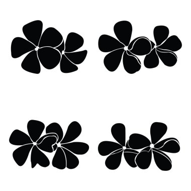 Frangipani siluet tasarlamak vektör için