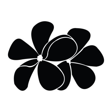 Frangipani siluet tasarlamak vektör için