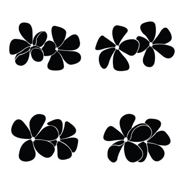 Frangipani siluet tasarlamak vektör için