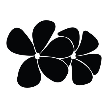 Frangipani siluet tasarlamak vektör için