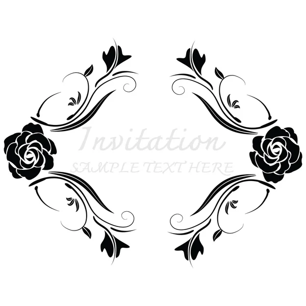 Invitation card with floral pattern — Stock Vector