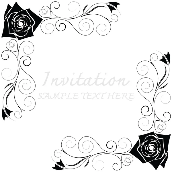 Carte d'invitation avec motif floral — Image vectorielle