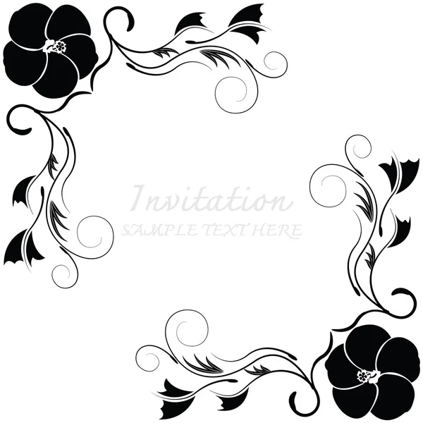 Carte d'invitation avec motif floral — Image vectorielle