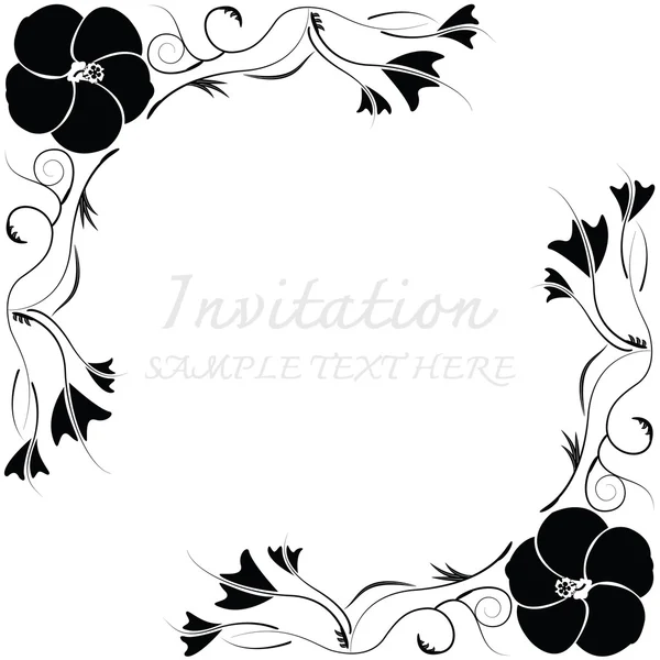 Tarjeta de invitación con patrón floral — Archivo Imágenes Vectoriales