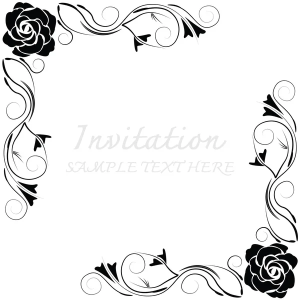 Carte d'invitation avec motif floral — Image vectorielle