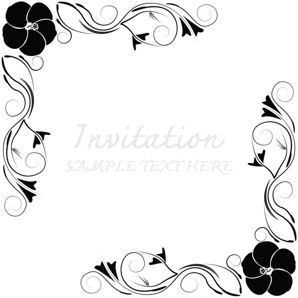 Einladungskarte mit Blumenmuster — Stockvektor