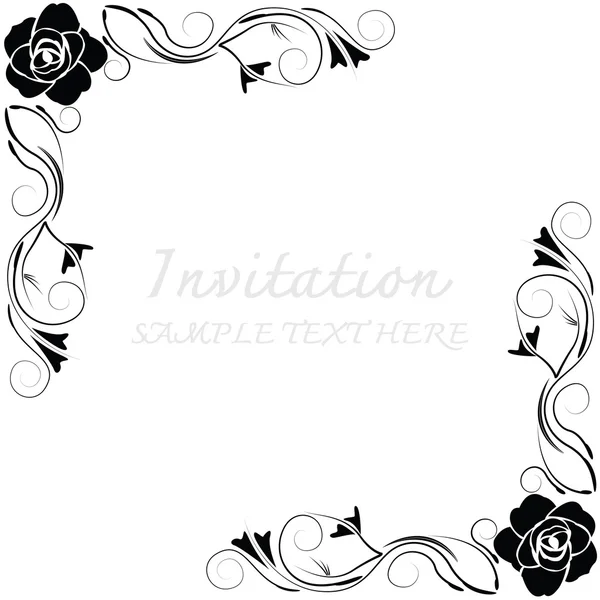 Carte d'invitation avec motif floral — Image vectorielle
