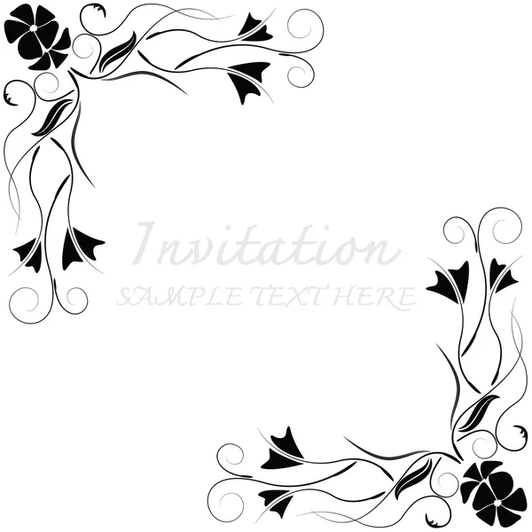 Invitation card with floral pattern — Stock Vector