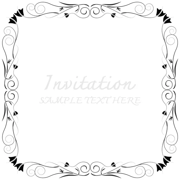 Invitation card with floral pattern — Stock Vector