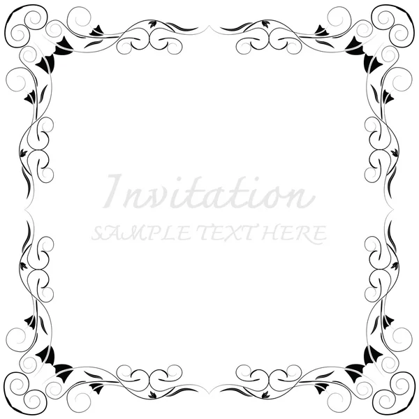 Invitation card with floral pattern — Stock Vector