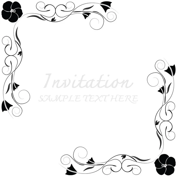 Carte d'invitation avec motif floral — Image vectorielle