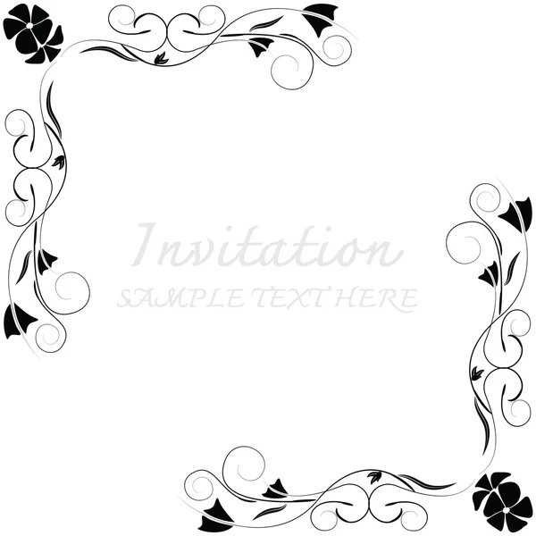 Einladungskarte mit Blumenmuster — Stockvektor