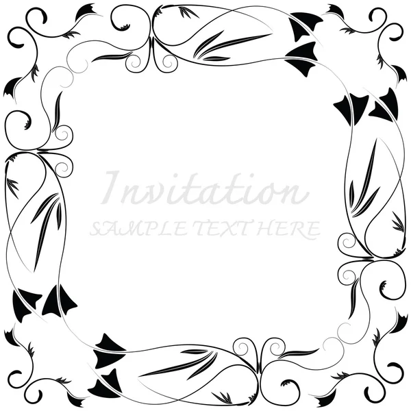 Meghívó, virág mintával — Stock Vector