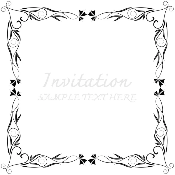 Invitation card with floral pattern — Stock Vector