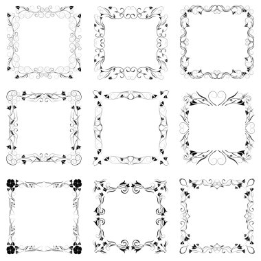 Dekoratif çerçeveler vektör