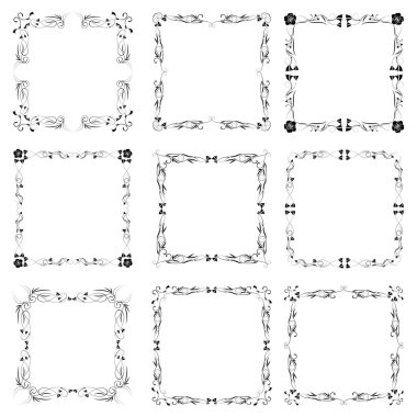 Dekoratif çerçeveler vektör