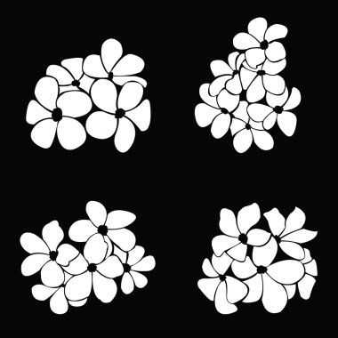 Frangipani siluet tasarlamak vektör için