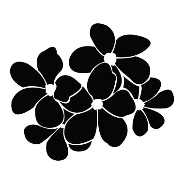 Frangipani siluet tasarlamak vektör için