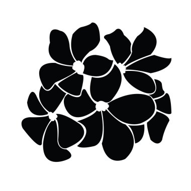 Frangipani siluet tasarlamak vektör için