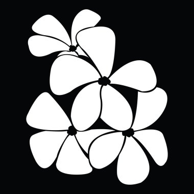 Frangipani siluet tasarlamak vektör için