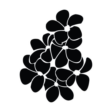 Frangipani siluet tasarlamak vektör için