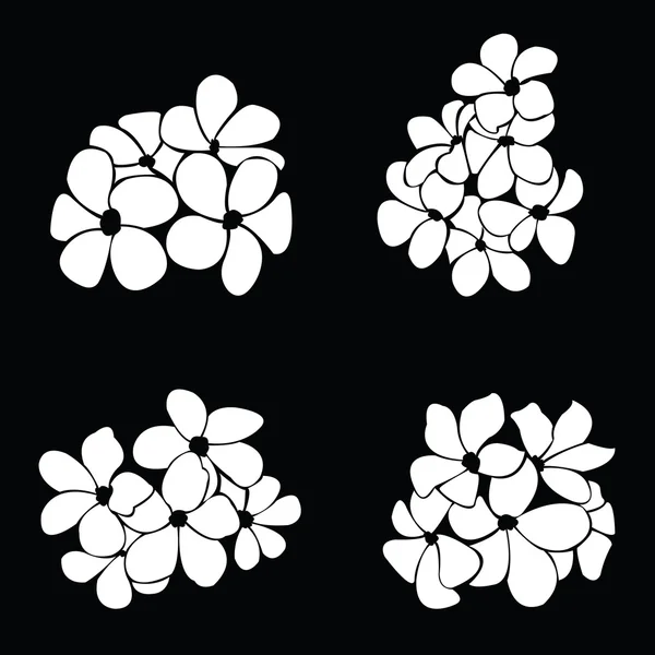 Siluetas frangipani para vector de diseño — Vector de stock