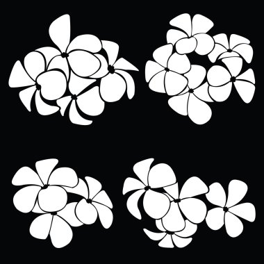 Frangipani siluet tasarlamak vektör için