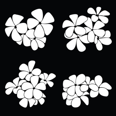 Frangipani siluet tasarlamak vektör için