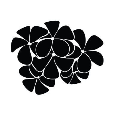 Frangipani siluet tasarlamak vektör için