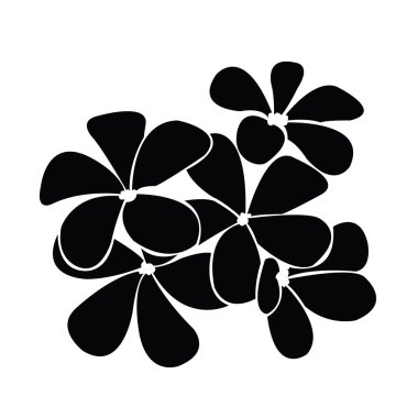 Frangipani siluet tasarlamak vektör için
