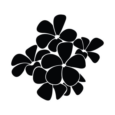 Frangipani siluet tasarlamak vektör için