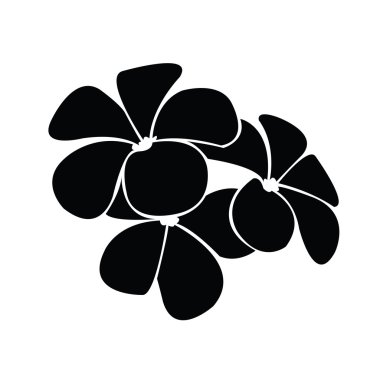 Frangipani siluet tasarlamak vektör için