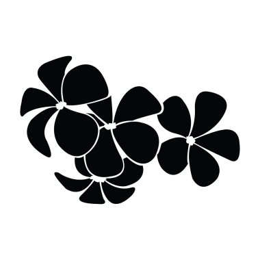 Frangipani siluet tasarlamak vektör için