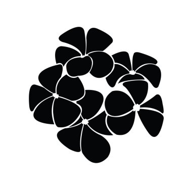 Frangipani siluet tasarlamak vektör için